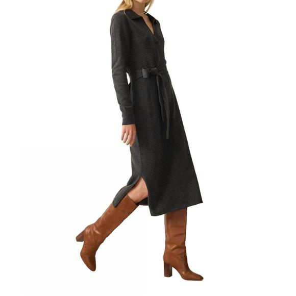 NEW FAHERTY jackson sweater dress in medium grey heather - Picture 2 of 3